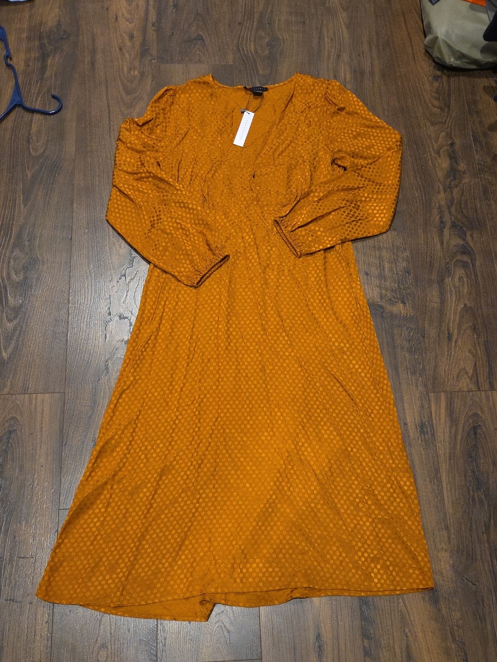 Sanctuary Burnt Orange Earth Bound Dotted Midi Dress Sz 10 New